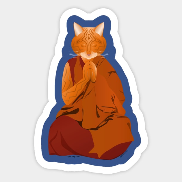 Lama Tiger Cat Sticker by FunkilyMade